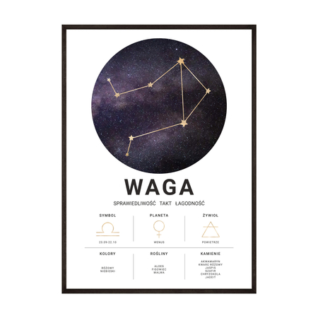 Plakat Znak Zodiaku Waga