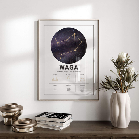 Plakat Znak Zodiaku Waga