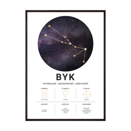 Plakat Znak Zodiaku Byk