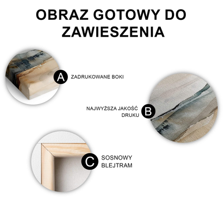 Zestaw 3 Obrazów Minimalistyczny Krajobraz