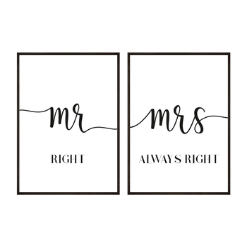 Zestaw Plakatów Mr Right i Mrs Always Right