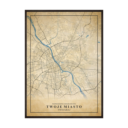 Plakat Mapa Twojego Miasta Vintage