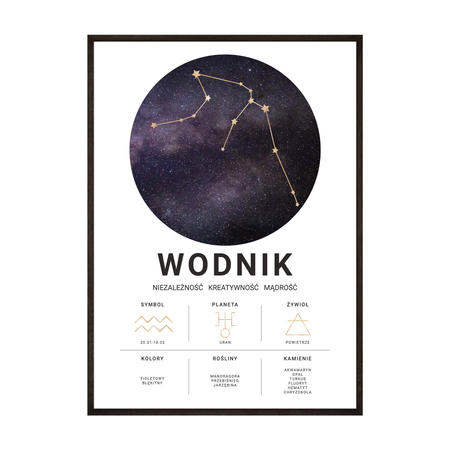 Plakat Znak Zodiaku Wodnik