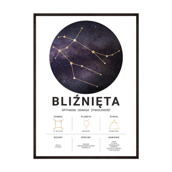 Plakat Znak Zodiaku Bliźnięta